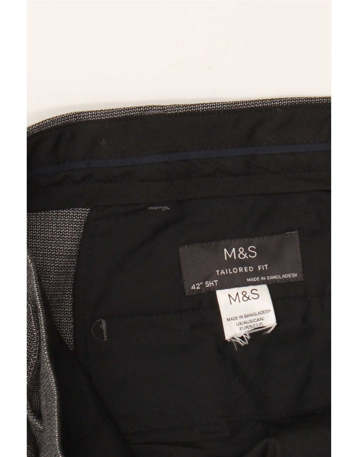 Marks & Spencer Męskie spodnie garniturowe o prostym kroju W42 L28 szare