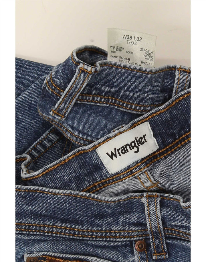 Męskie jeansy Wrangler Texas Straight W38 L32 Niebieskie, bawełniane