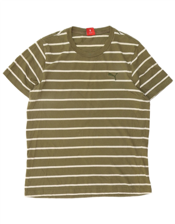 Męska koszulka Puma Top, bawełniana w paski w kolorze khaki
