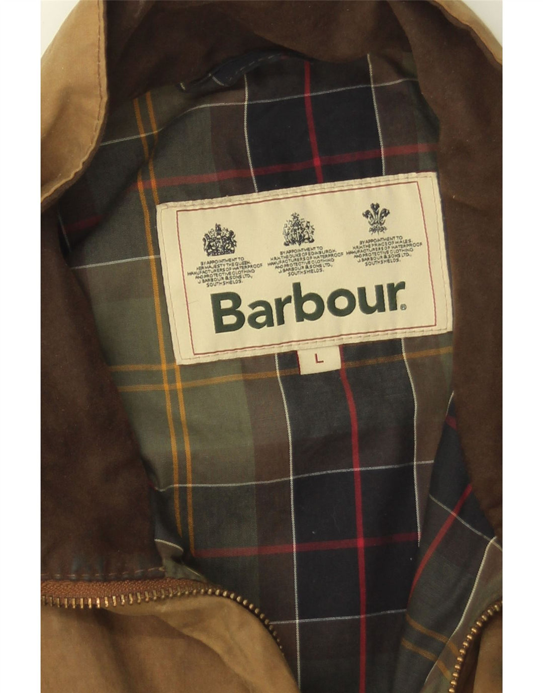 Męska kurtka Barbour z woskowanej bawełny UK 40, duża, brązowa bawełna