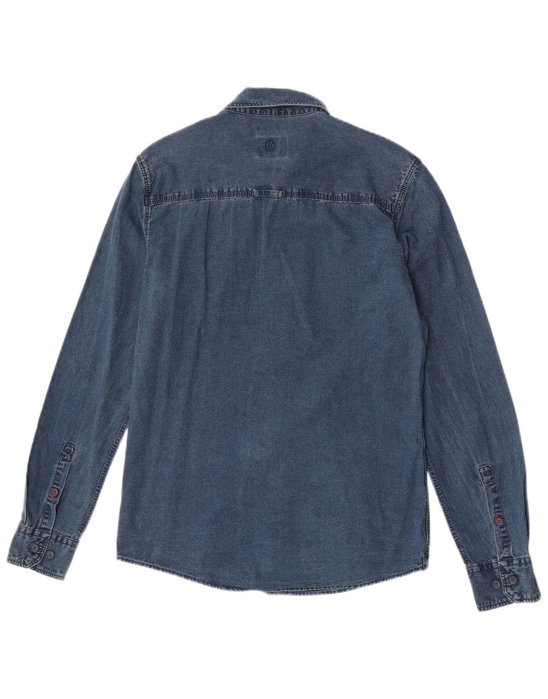 Męska koszula dżinsowa Fat Face Slim Fit, mała, niebieska, bawełniana