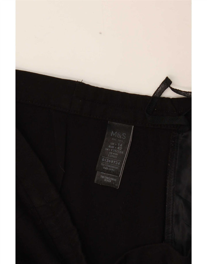 Damskie spodnie codzienne Marks & Spencer UK 14 Large W34 L32 Czarny poliester