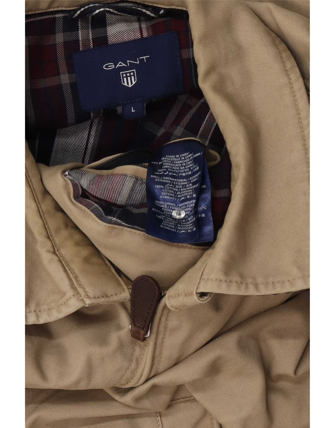 Męska kurtka bomberka Gant UK 40, duża, beżowa, bawełniana