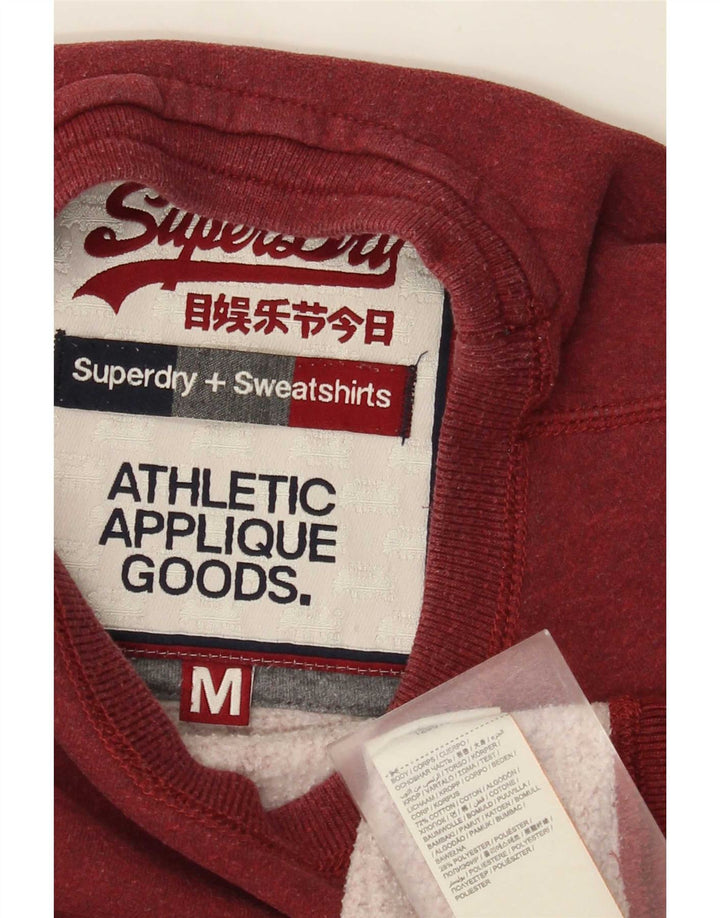Męski sweter z grafiką Superdry, średniej wielkości bordowa bawełna
