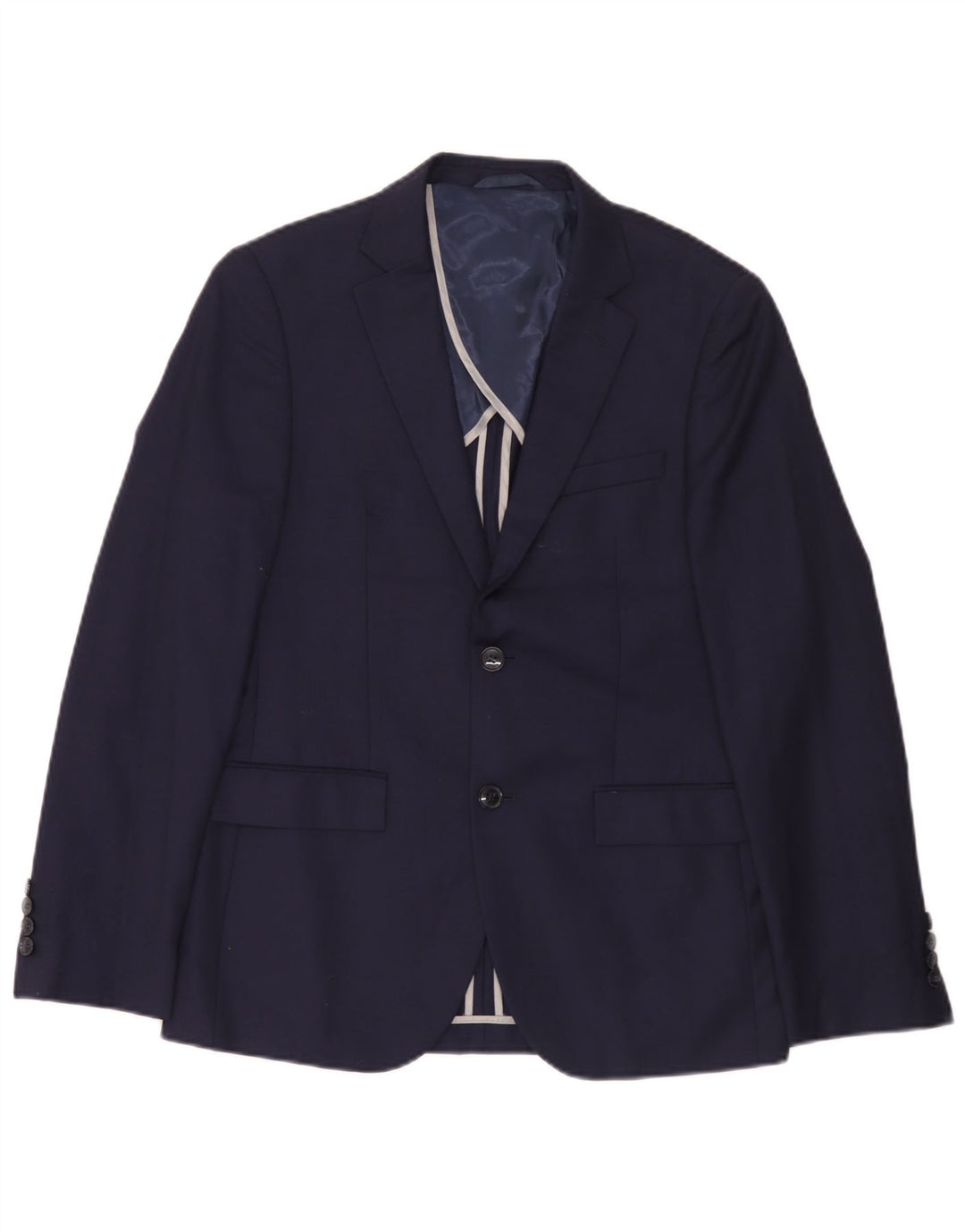 Dkny Męska marynarka slim fit z 2 guzikami, UK 38, średnia granatowa wełna