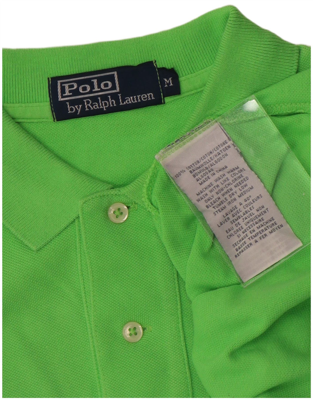 POLO RALPH LAUREN Męska koszulka polo Średnio zielona bawełna
