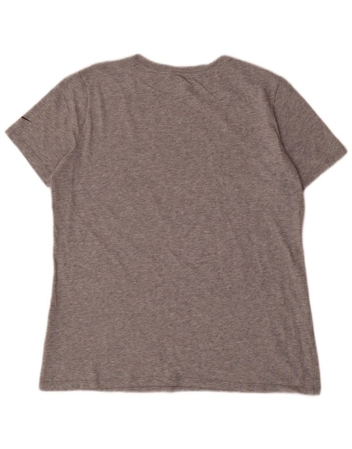 Damski T-shirt NIKE Dri Fit Graphic Top UK 14, średnioszary, bawełniany