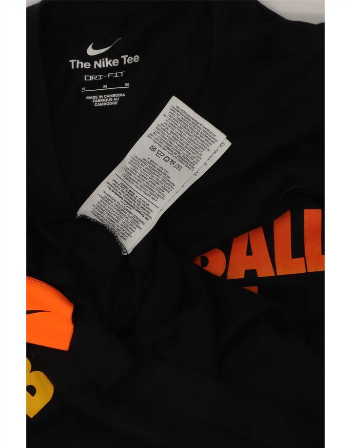 Męski T-shirt z grafiką Nike, średni czarny, bawełniany
