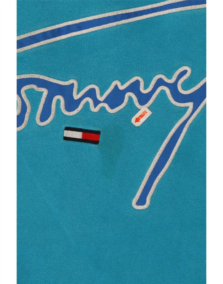 Męska bluza z grafiką Tommy Hilfiger, mała niebieska, bawełniana