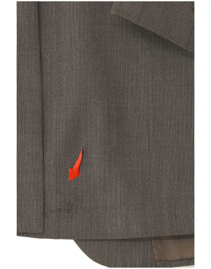 Aquascutum Męska marynarka zapinana na 1 guzik UK 44 2XL Szara wełna w jodełkę