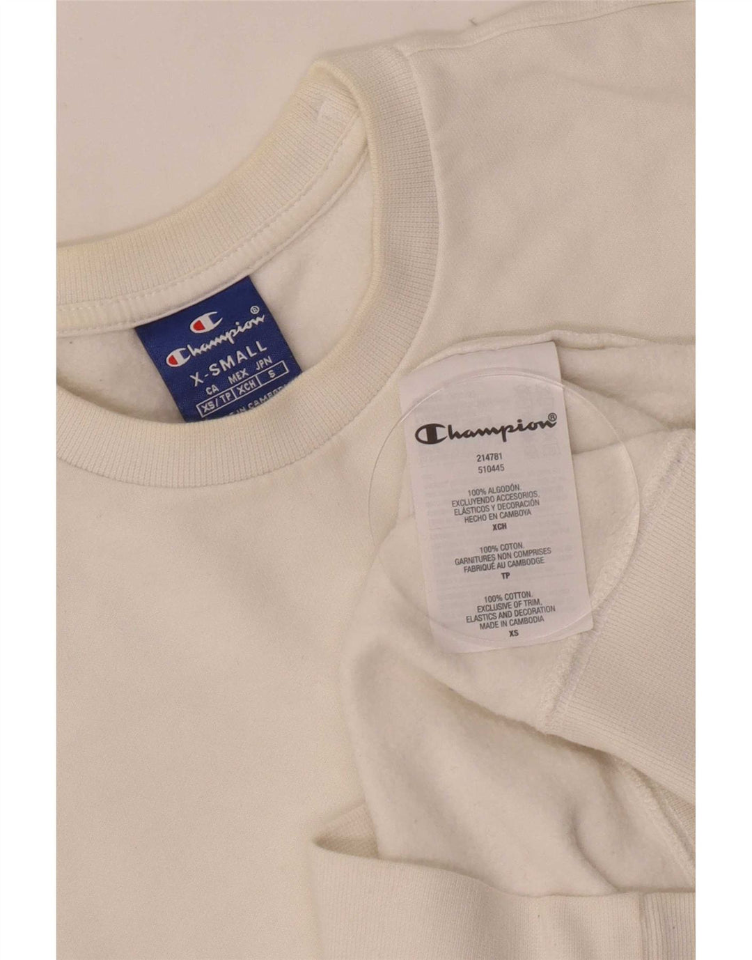 Bluza męska Champion, sweter XS, biała, bawełniana