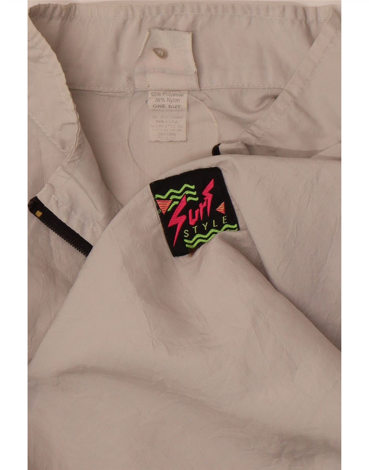 Vintage męski dres z zamkiem błyskawicznym, jeden rozmiar, szary poliester