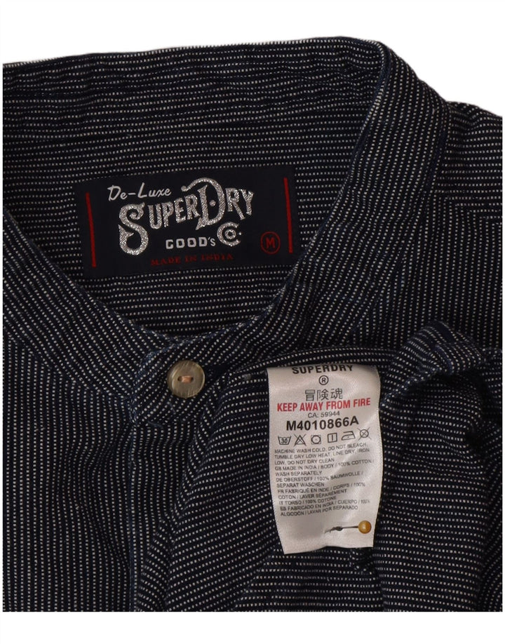 Koszula męska Superdry, średni granatowy, poliester w prążki