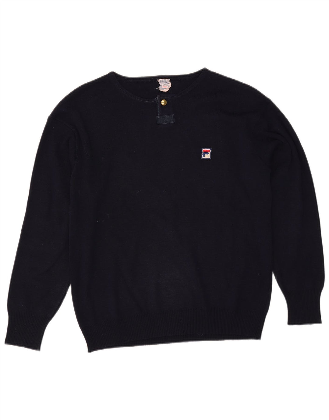 FILA Męski sweter z dekoltem w łódkę, mały, granatowy