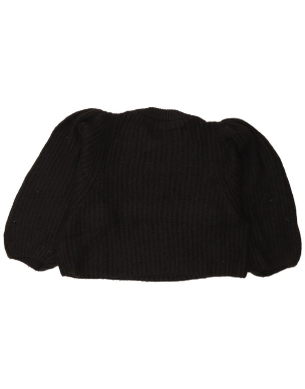 Topshop damski sweter typu Crop Oversize z okrągłym dekoltem UK 14, średni czarny