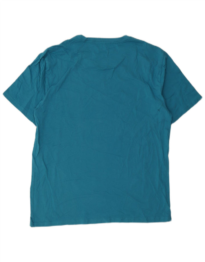 Męski T-shirt z grafiką Hurley, duży, niebieski, bawełniany