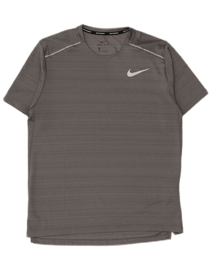 T-shirt męski Nike Dri Fit, poliester w średnie szare paski