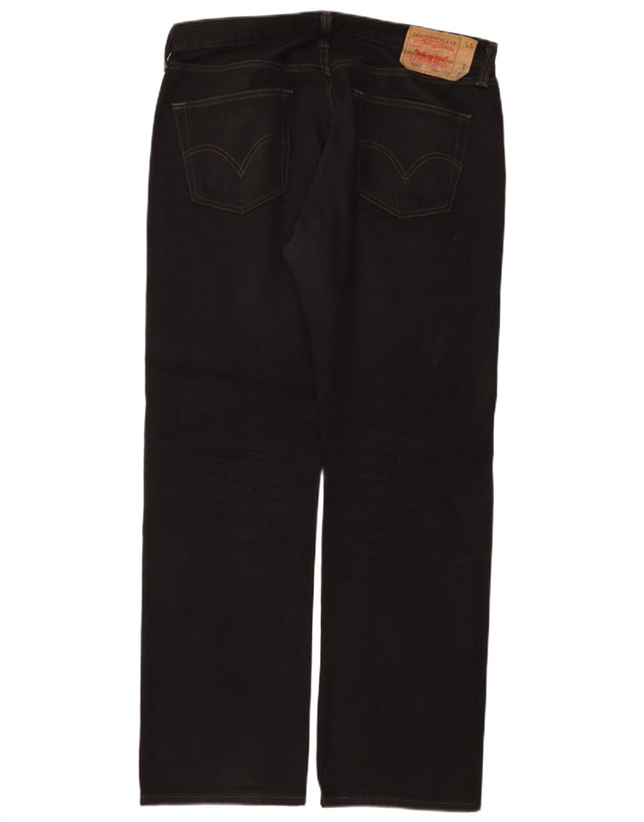Męskie dżinsy Levi's 501 Straight W36 L32 Czarna bawełna