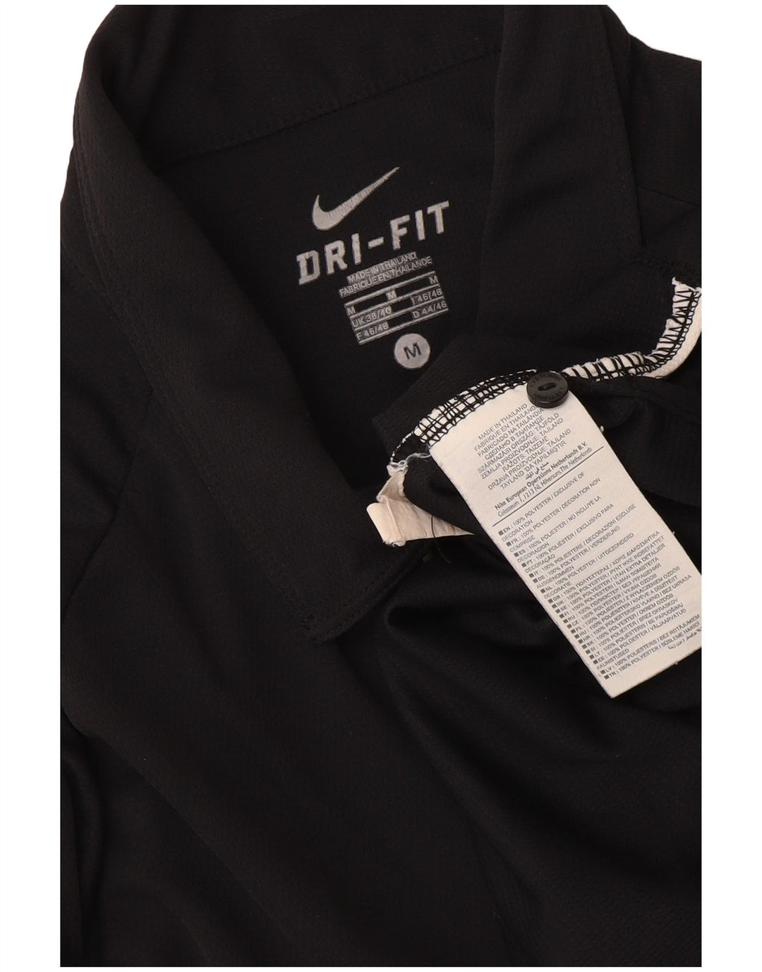 Męska koszulka polo Nike Dri Fit UK 38/40 Średni czarny poliester z blokami kolorów