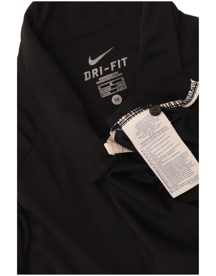 Męska koszulka polo Nike Dri Fit UK 38/40 Średni czarny poliester z blokami kolorów