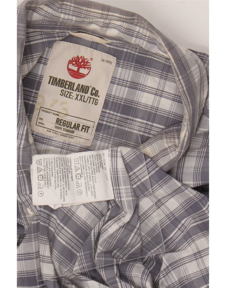 Koszula męska Timberland o regularnym kroju 2XL, szara, bawełniana w kratkę