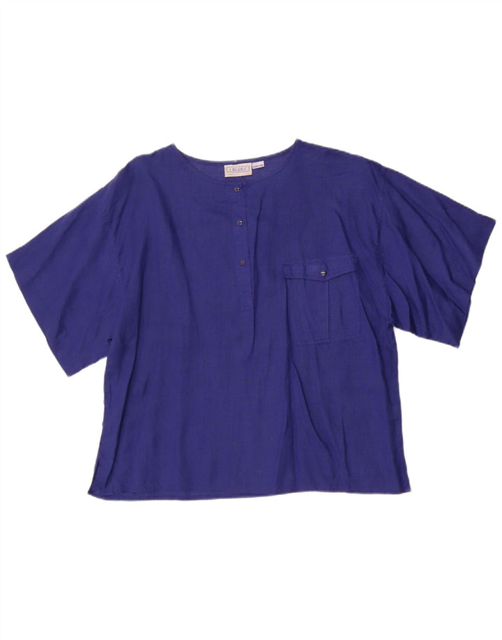 Bluzka damska i Blues IT 48 XL Niebieska lniana