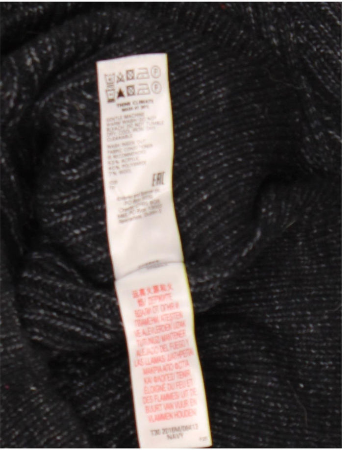 Marks & Spencer Męski sweter z golfem, średni granatowy, nakrapiany