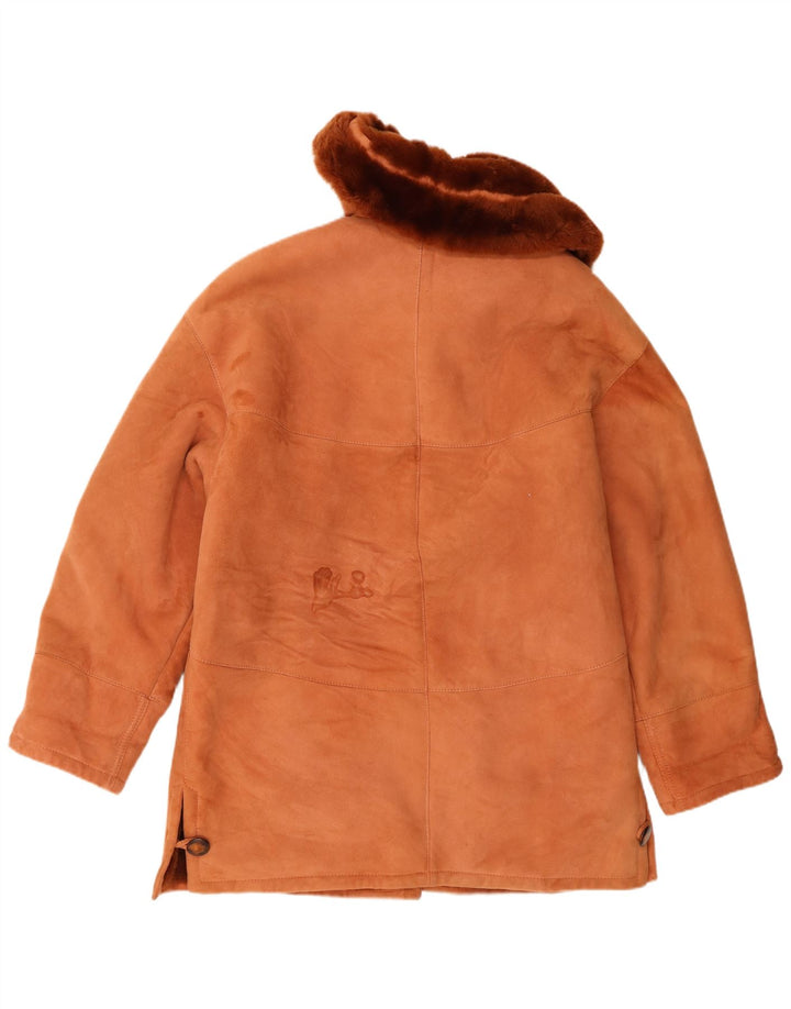Vintage damska kurtka Shearling z kapturem UK 16, duża, beżowa