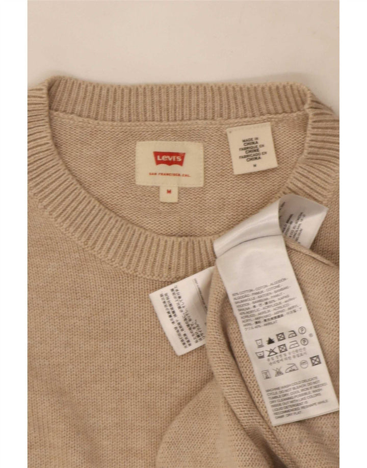 Męski sweter z okrągłym dekoltem Levi's, średnio beżowy, bawełniany