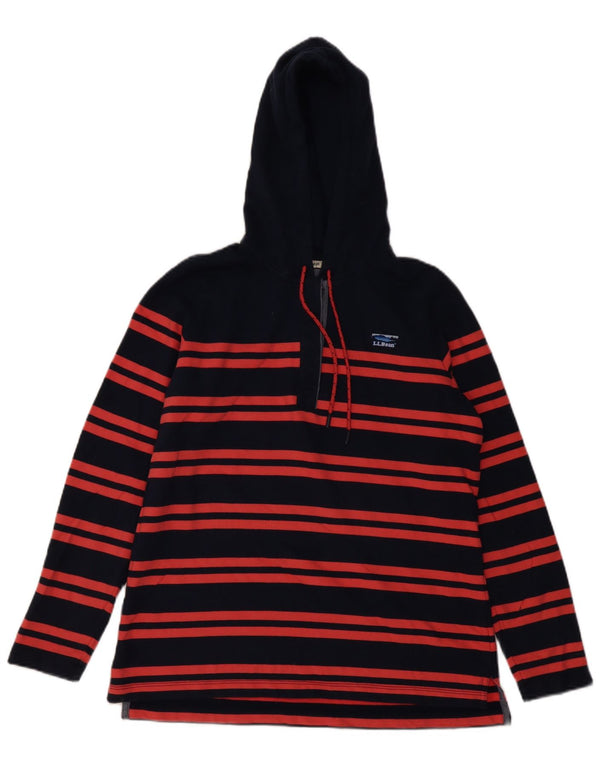 Damski sweter z kapturem L.L.Bean UK 14, średni, granatowy, bawełniany w paski