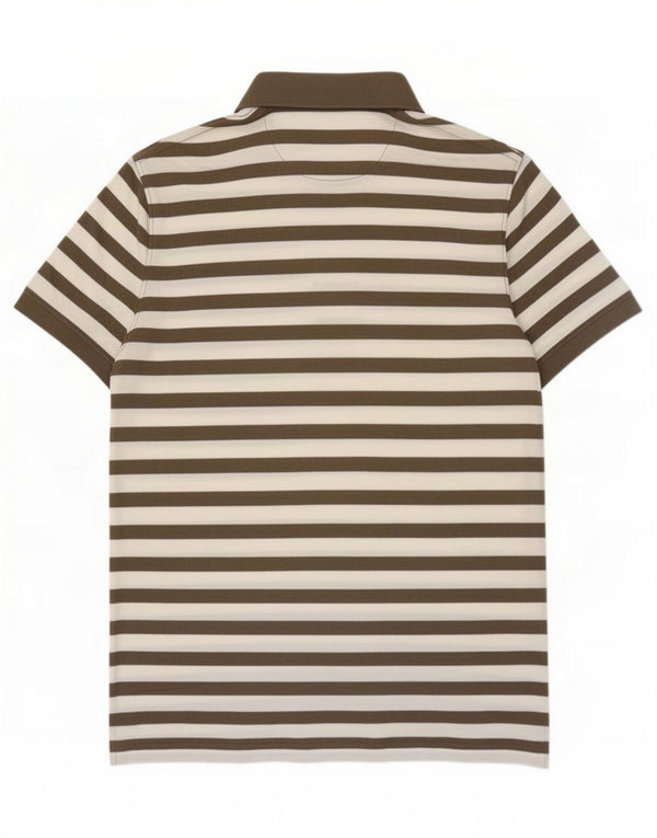 Męska koszulka polo Massimo Dutti, duża, bawełniana w brązowe paski