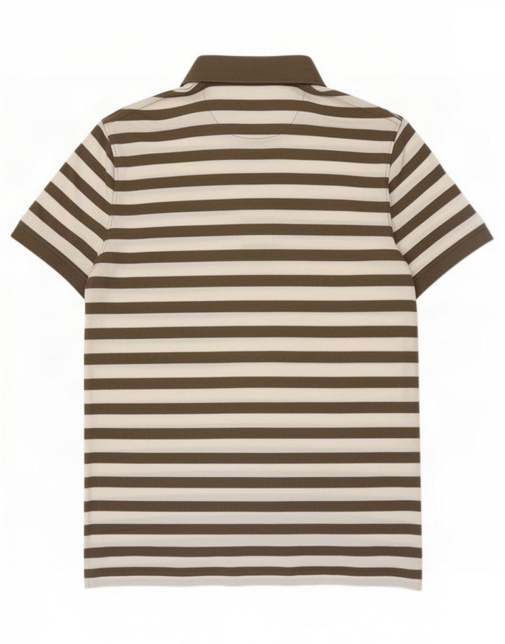 Męska koszulka polo Massimo Dutti, duża, bawełniana w brązowe paski