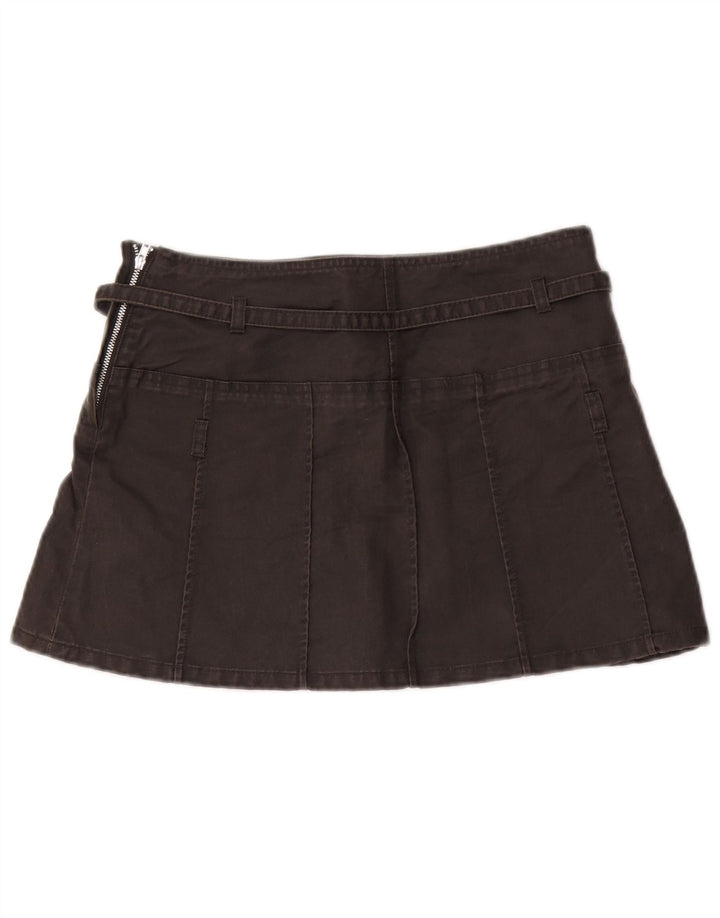 Spódnica mini damska Zara mała W26 czarna poliuretanowa