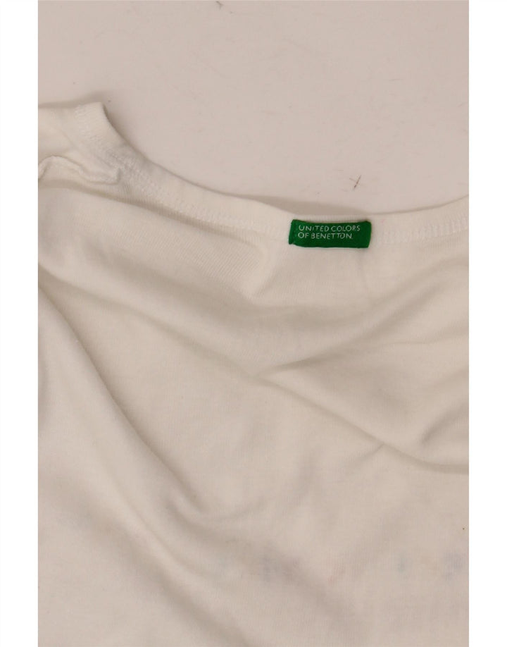 Damska koszulka z grafiką BENETTON Top UK 8 Small White