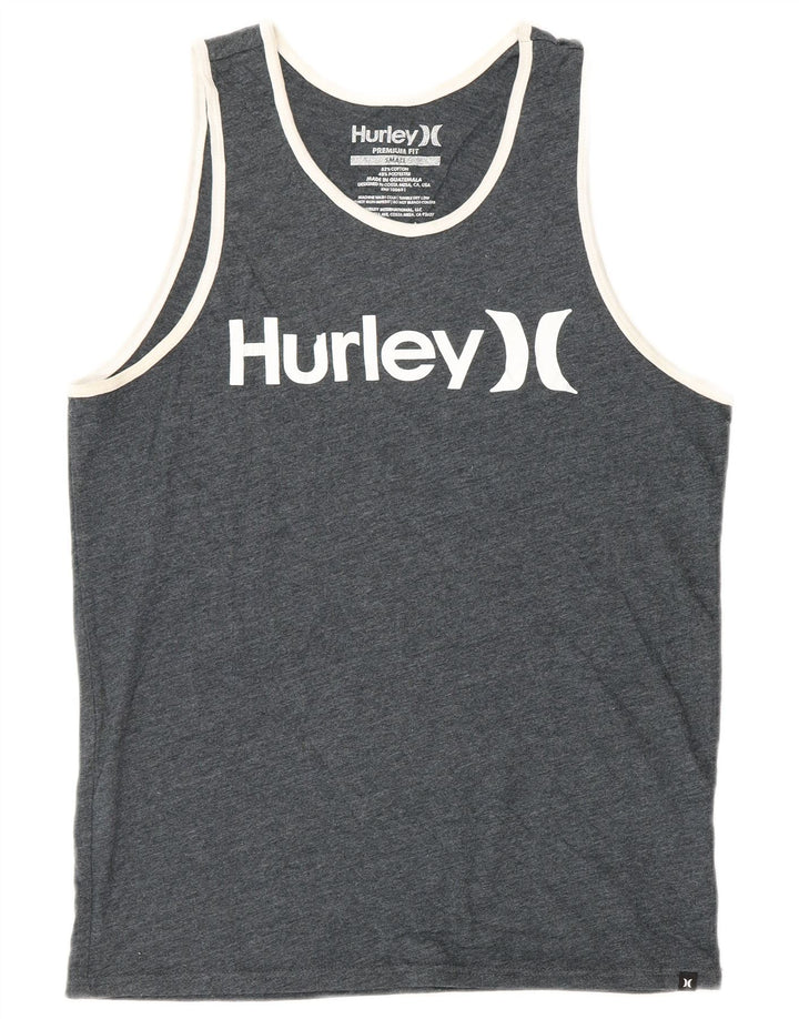 Męska kamizelka z grafiką HURLEY Premium Fit, mała, szara, nakrapiana bawełna