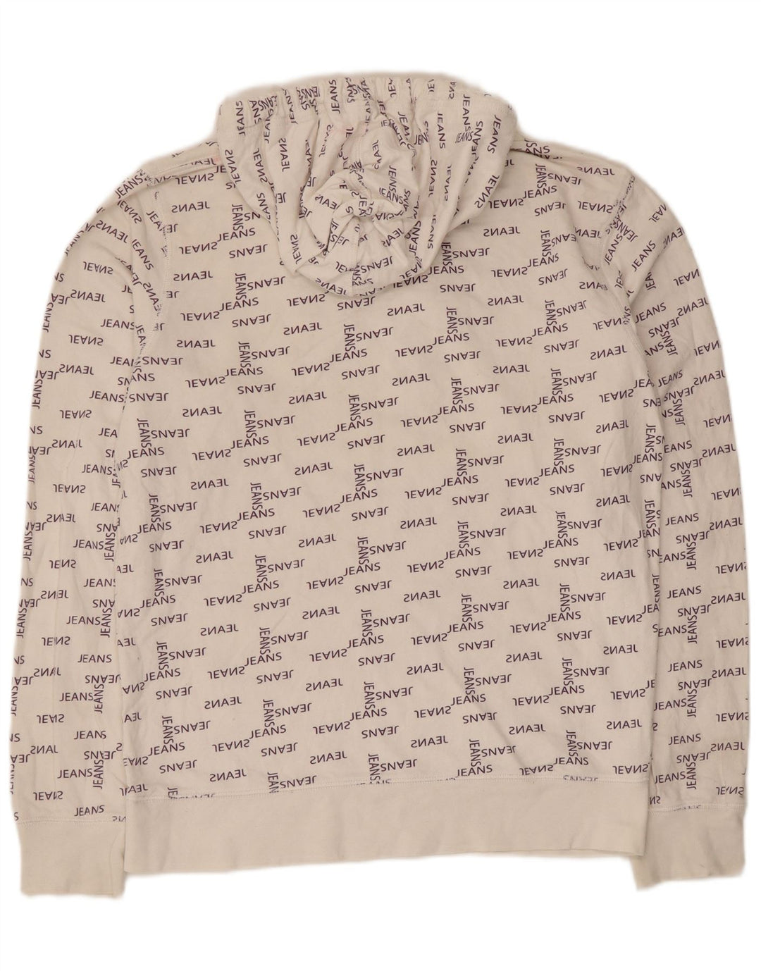 Męski sweter z kapturem Jack & Jones z grafiką, średni, biały, bawełniany