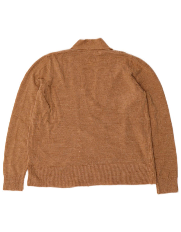 Marks & Spencer Damski sweter rozpinany UK 12 Średni Beż Akryl