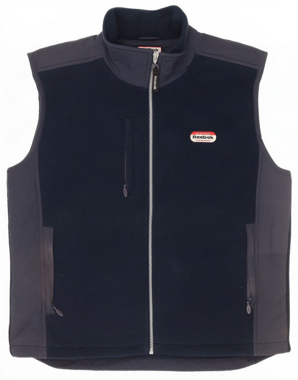 Damska kamizelka polarowa Reebok UK 42 XL Granatowy poliester z blokami kolorów