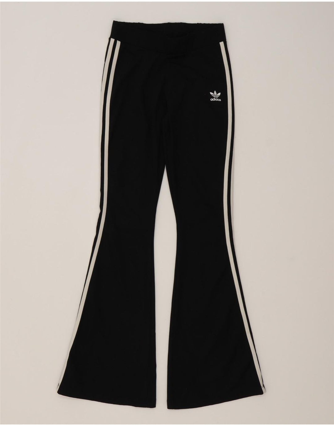 Damskie spodnie dresowe Adidas Flare UK 12, średni czarny poliester