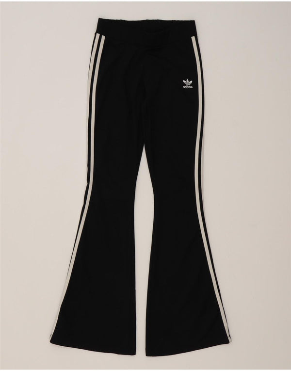 Damskie spodnie dresowe Adidas Flare UK 12, średni czarny poliester