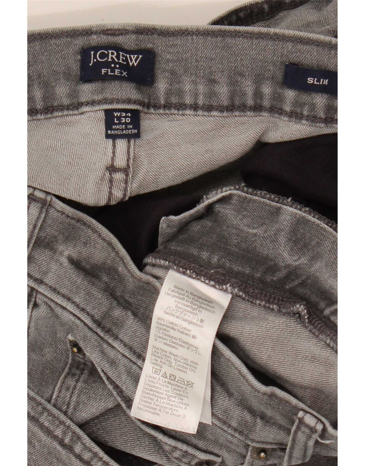 Jeansy damskie J. Crew Flex Slim W34 L30 Szara bawełna