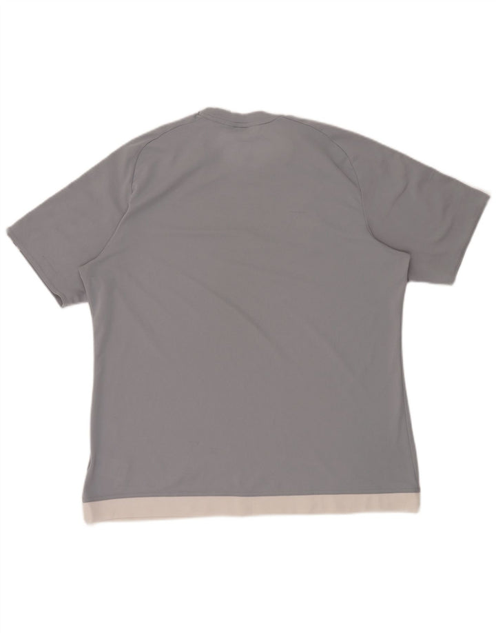 ADIDAS Mens Climalite T-Shirt Top XL Grey Colourblock Polyester
