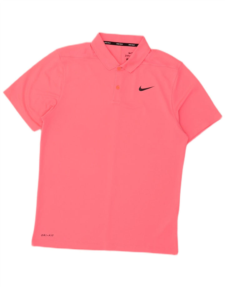Męska koszulka polo Nike Dri Fit, mała, różowa, poliestrowa