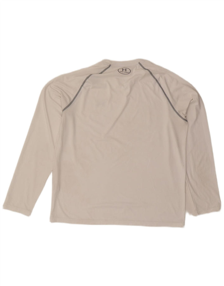 Męski top Under Armour Heat Gear z długim rękawem, duży, biały poliester