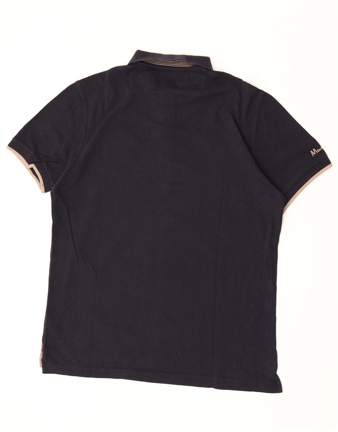 Męska koszulka polo Massimo Dutti z grafiką XL, granatowa, bawełniana
