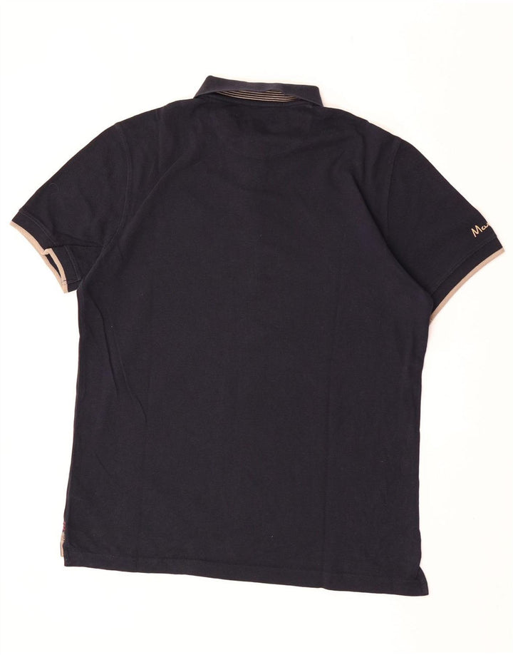 Męska koszulka polo Massimo Dutti z grafiką XL, granatowa, bawełniana