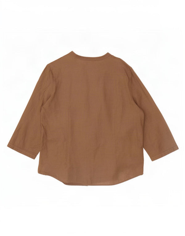 Bluzka koszulowa Marks & Spencer Portfolio 3/4 damska UK 18 XL Brązowa