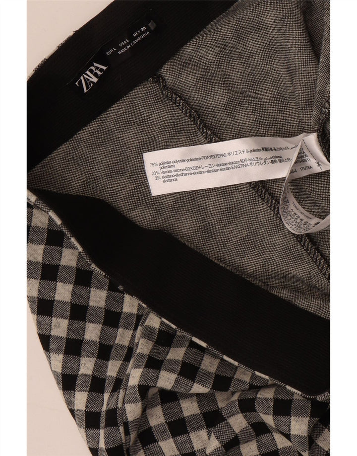 Legginsy damskie Zara duże W30 L29 szary poliester w kratkę