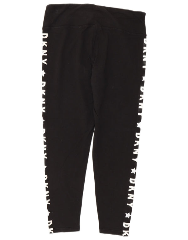 Damskie legginsy Capri Dkny Graphic UK 14, duże, czarne, bawełniane