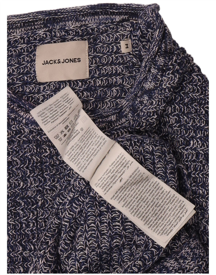 Męski sweter Jack & Jones z okrągłym dekoltem, średni granatowy, bawełniany